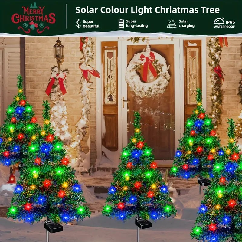 Solar Christmas tree lights holiday decorations. outdoor courtyards. gardens. lawns. small path lights. atmosphere lights