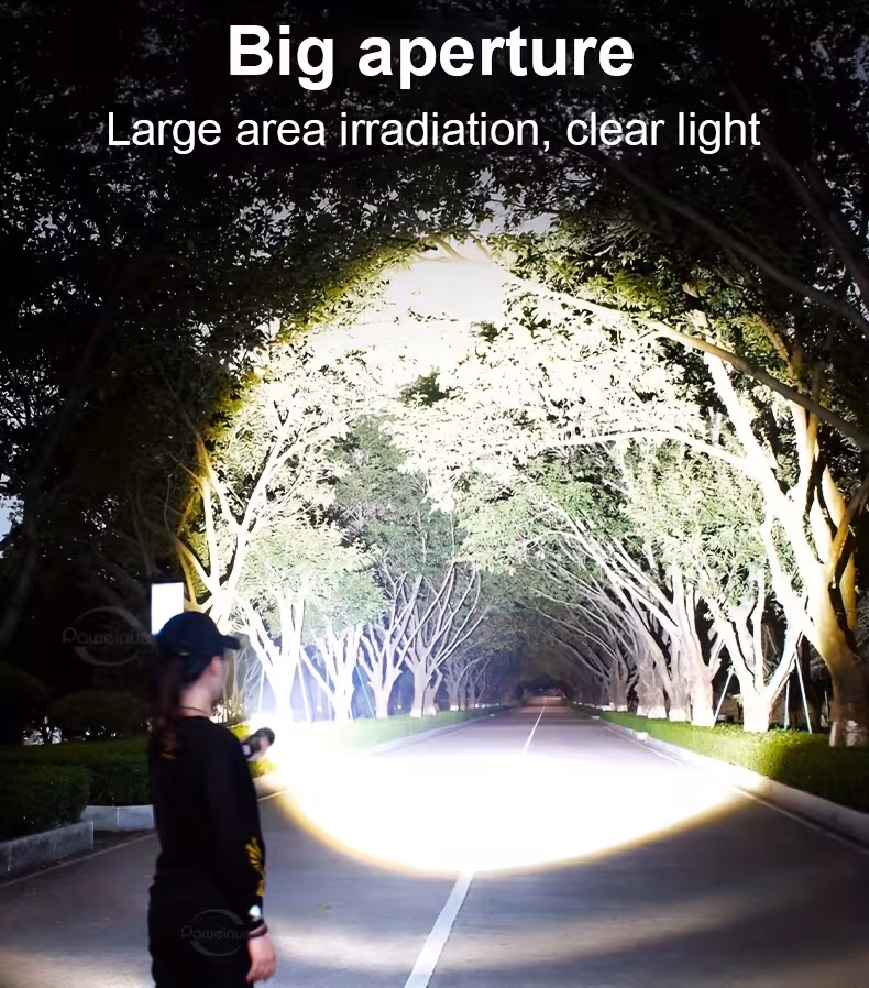 Paweinuo Super Bright LED Flashlight, 12000mAh Rechargeable Battery, Handheld Torch for Home Security, Safety, Cleaning, No Waterproof, Battery Powered